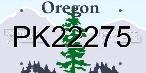 PK22275 Oregon License Plate