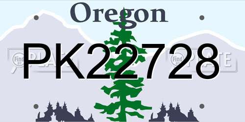 PK22728 Oregon License Plate