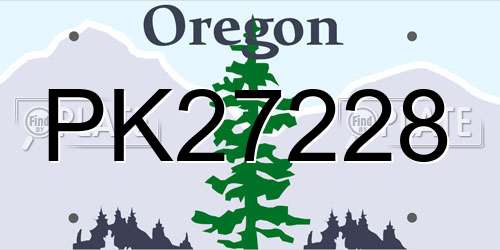 PK27228 Oregon License Plate