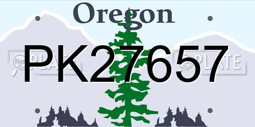 PK27657 Oregon License Plate