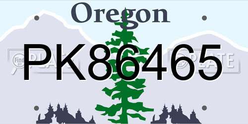PK86465 Oregon License Plate