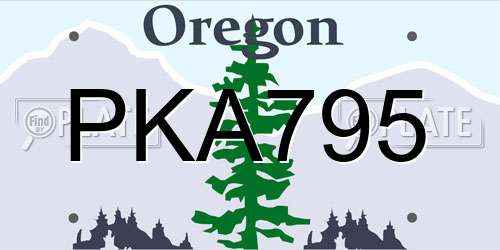 PKA795 Oregon License Plate
