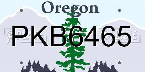 PKB6465 Oregon License Plate
