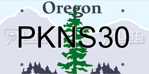 PKNS30 Oregon License Plate
