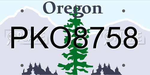 PKO8758 Oregon License Plate