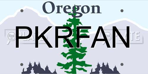 PKRFAN Oregon License Plate
