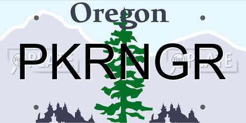 PKRNGR Oregon License Plate