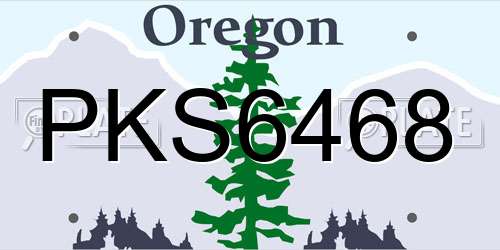 PKS6468 Oregon License Plate