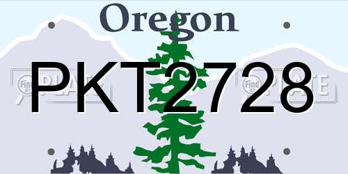 PKT2728 Oregon License Plate