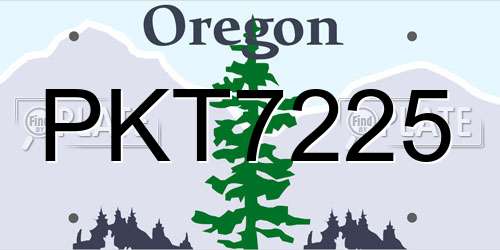 PKT7225 Oregon License Plate