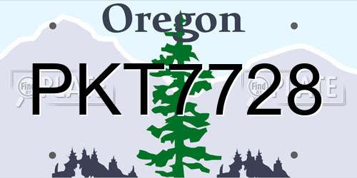 PKT7728 Oregon License Plate