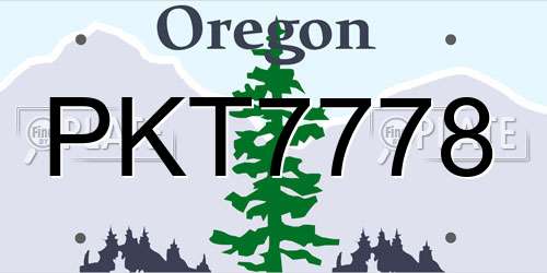 PKT7778 Oregon License Plate