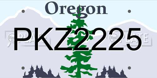 PKZ2225 Oregon License Plate
