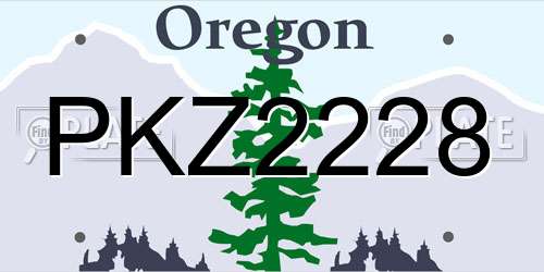 PKZ2228 Oregon License Plate