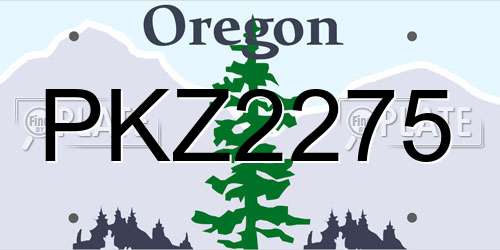 PKZ2275 Oregon License Plate