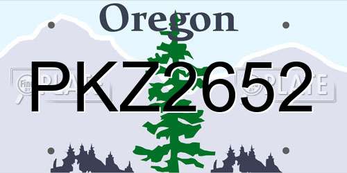 PKZ2652 Oregon License Plate