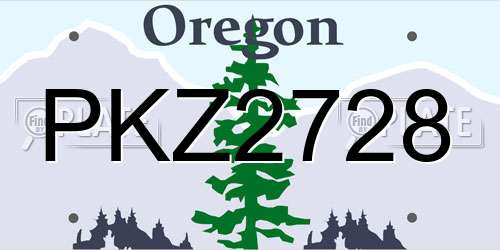 PKZ2728 Oregon License Plate