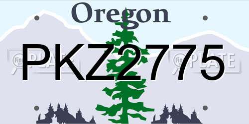 PKZ2775 Oregon License Plate
