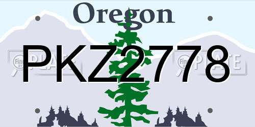 PKZ2778 Oregon License Plate