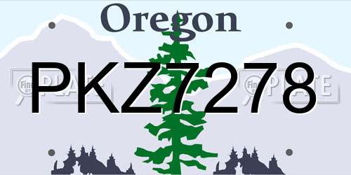 PKZ7278 Oregon License Plate
