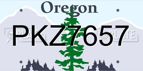 PKZ7657 Oregon License Plate