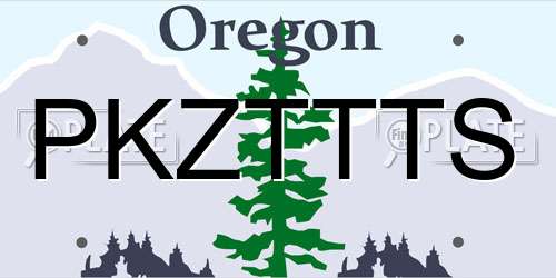 PKZTTTS Oregon License Plate