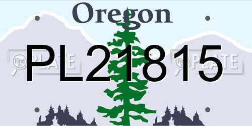 PL21815 Oregon License Plate