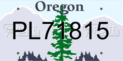 PL71815 Oregon License Plate