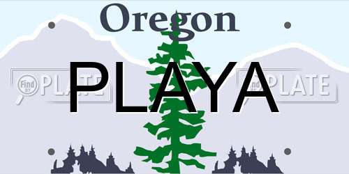 PLAYA Oregon License Plate