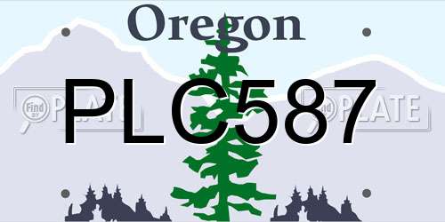PLC587 Oregon License Plate