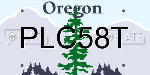 PLC58T Oregon License Plate