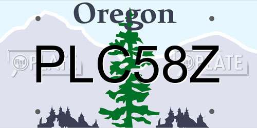 PLC58Z Oregon License Plate