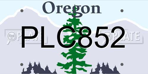 PLC852 Oregon License Plate