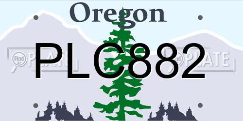 PLC882 Oregon License Plate