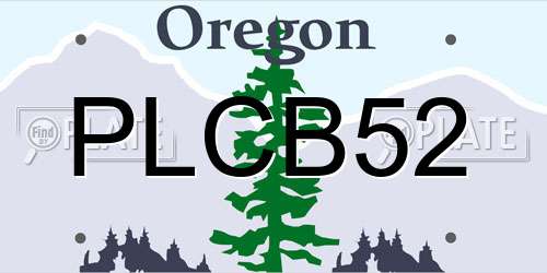 PLCB52 Oregon License Plate