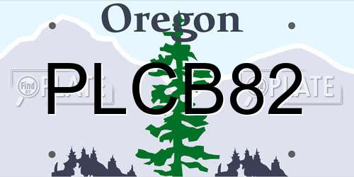 PLCB82 Oregon License Plate