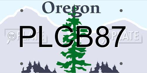 PLCB87 Oregon License Plate
