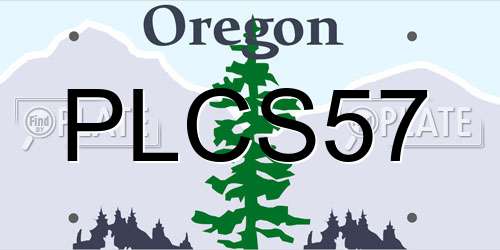 PLCS57 Oregon License Plate
