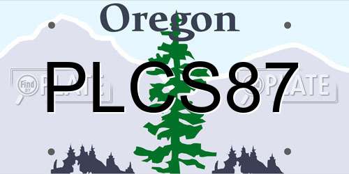 PLCS87 Oregon License Plate