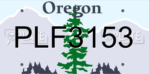 PLF3153 Oregon License Plate