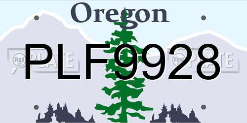 PLF9928 Oregon License Plate