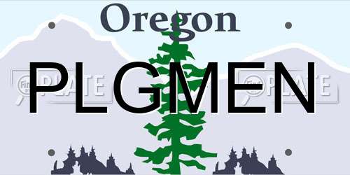 PLGMEN Oregon License Plate