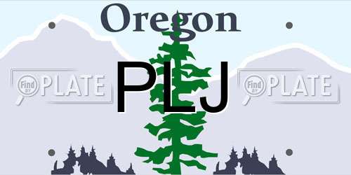PLJ Oregon License Plate
