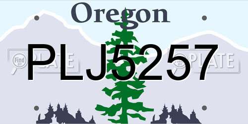 PLJ5257 Oregon License Plate