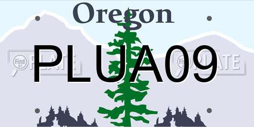 PLUA09 Oregon License Plate