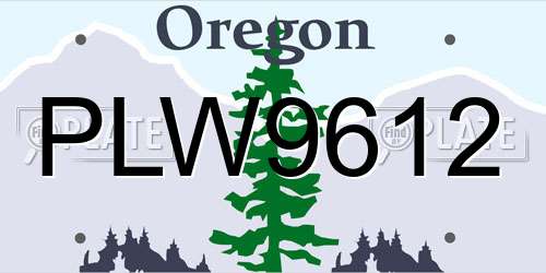PLW9612 Oregon License Plate