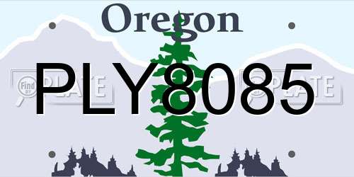 PLY8085 Oregon License Plate