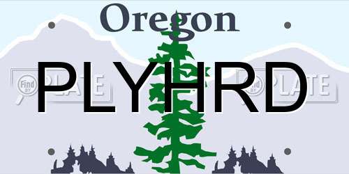 PLYHRD Oregon License Plate