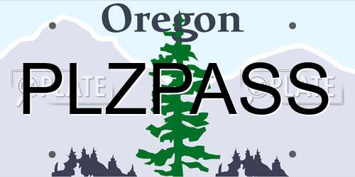 PLZPASS Oregon License Plate