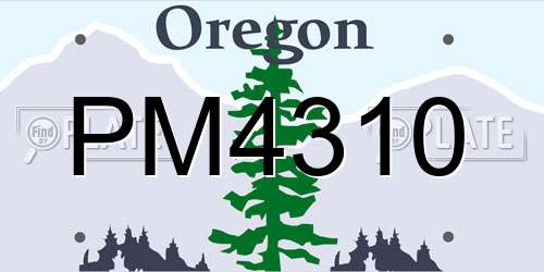PM4310 Oregon License Plate